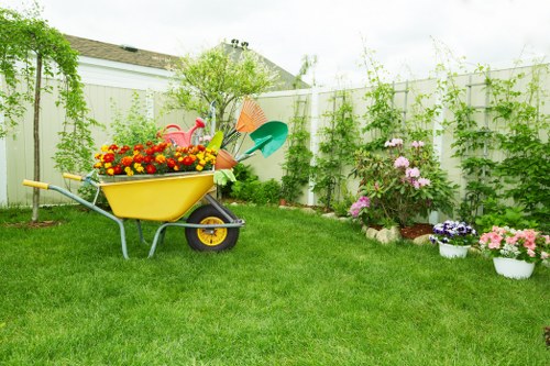 Landscaped front garden in Forest Gate with paving and planting